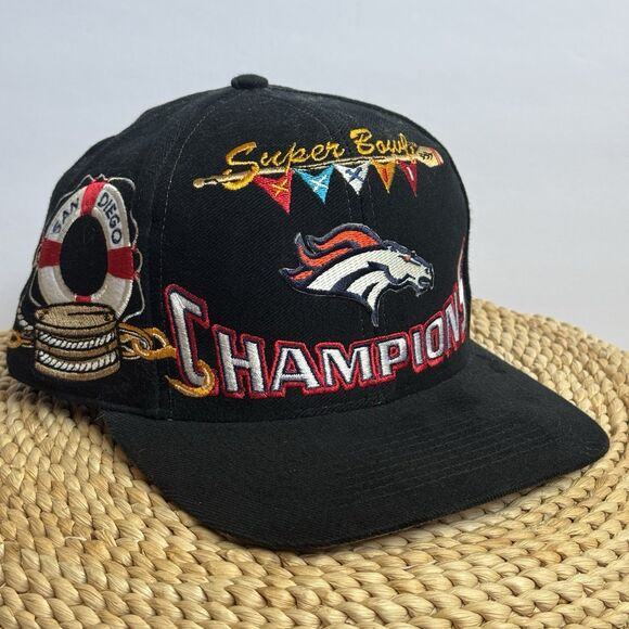 NWOT Vintage 1998 XXXII Superbowl Champs Denver Broncos Snapback Hat 90s - Picture 1 of 8